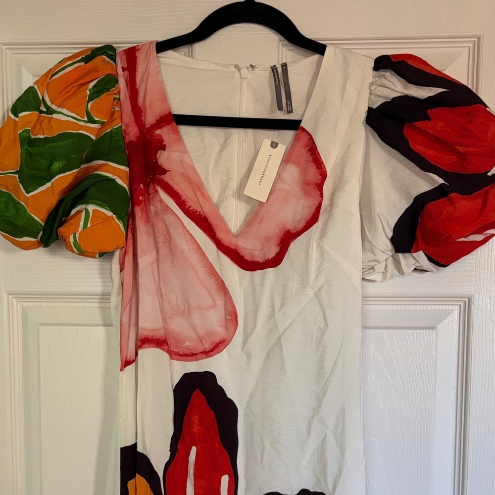 Anthropologie Puff-sleeve A-line Maxi Dress | NWT | Sz XS - Picture 3 of 8